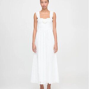 NEW Hill House Home Rosetta Nap Lace Boho Cottagecore Dress White Eyelet L NWT